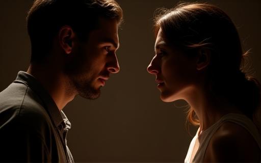 Two actors rehearsing a scene together